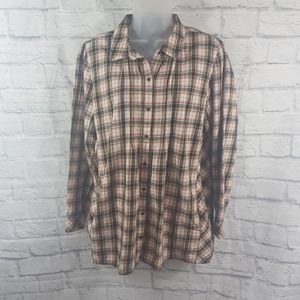 J.Jill Tartan/Plaid Print Button Down Tunic